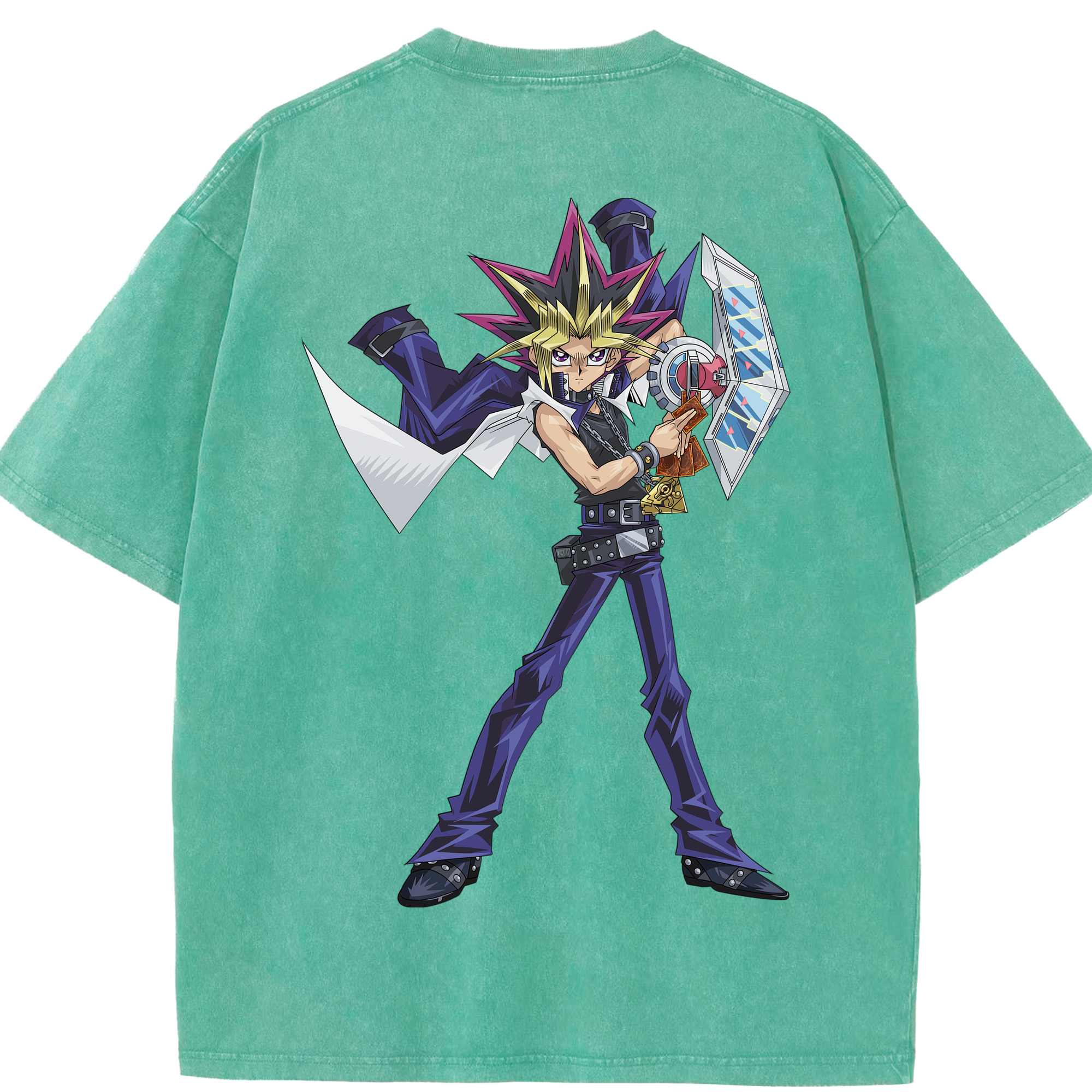 （画像用） 遊☆戯☆王 Yu-Gi-Oh! 綿100% ヴィンテージ風 半袖Tシャツ（背面プリント）